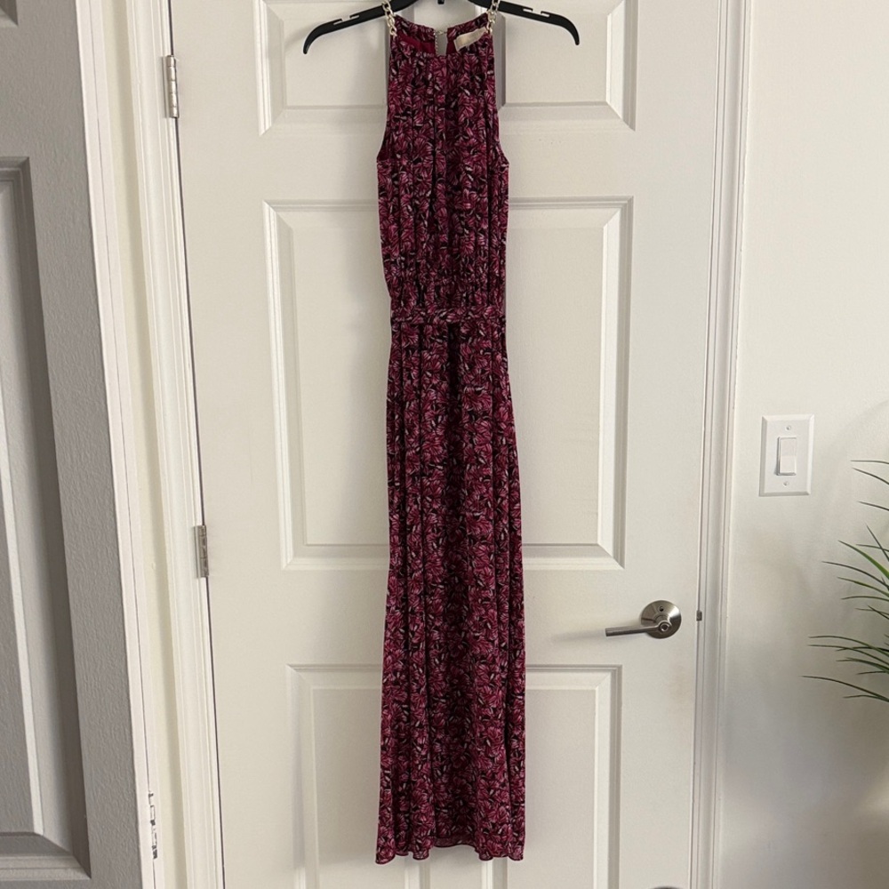 Michael Kors Floral Maxi Dress - Pink and Black